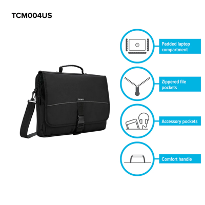 Targus maletin basico mensajero negro 15.6” TCM004US