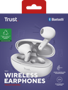 Trust audifonos bluetooth intraaurales color blanco microf c/cancelacion de ruido - 25173