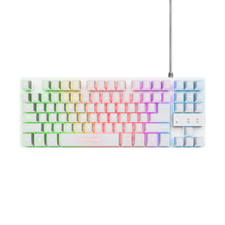 Trust teclado mouse y almohadilla gamer color blanco en español - 25233