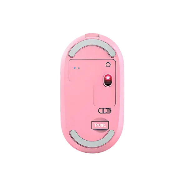 Trust  mouse recargable inalambrico silencioso color rosa con - 24125