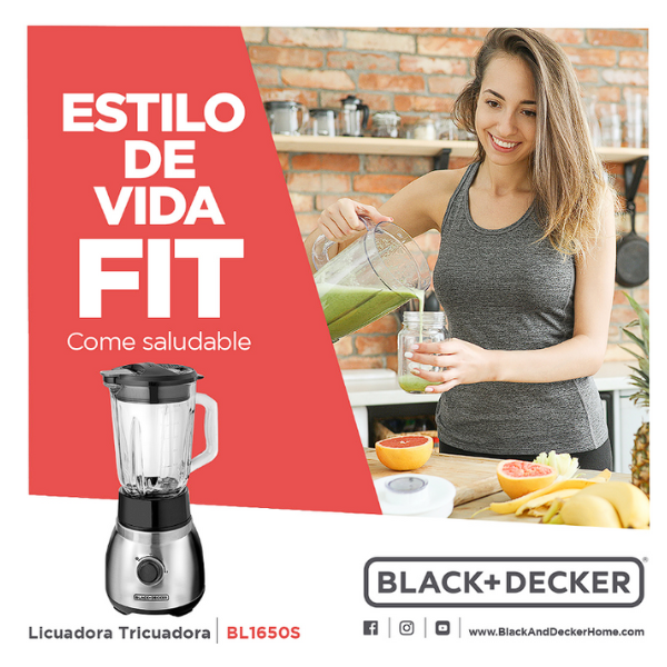 Black + Decker licuadora 2 veloc 750w inox +vaso personal BL1650S
