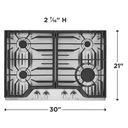 Frigidaire plantilla de gas 30 empotrable 4 quemadores FCCG3027AS