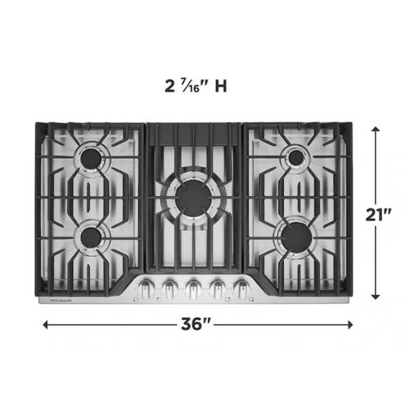 Frigidaire plantilla de gas 36 empotrable 5 quemadores FCCG3627AS