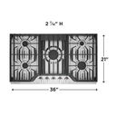 Frigidaire plantilla de gas 36 empotrable 5 quemadores FCCG3627AS