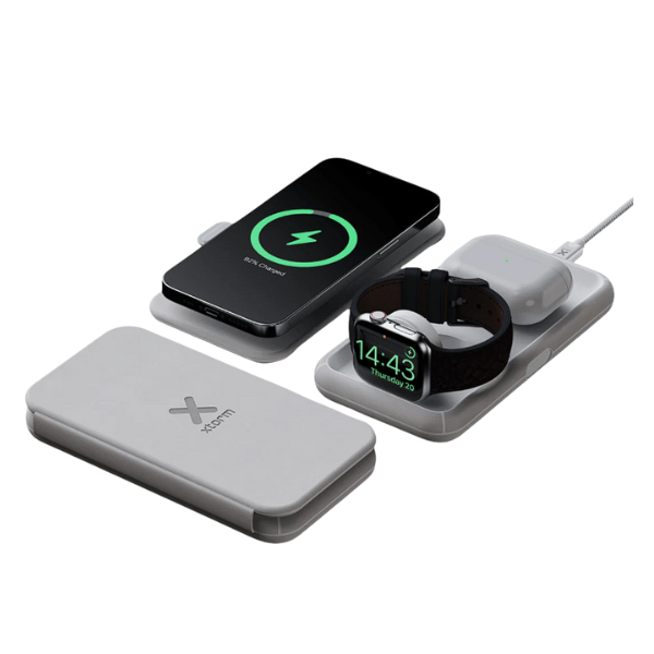 Trust Xtorm XWF31 cargador de viaje inalambrico 3 en 1 plegable de 15 W - gris - XWF31