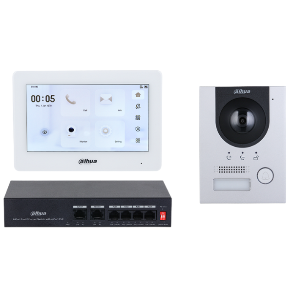 Dahua kit de videoportero IP y wi-fi - DHI-KTP04(S)/DHI-VTO2201F-P-S2/DHI-VTH5421HW- 1.0.01.15.12451-0001