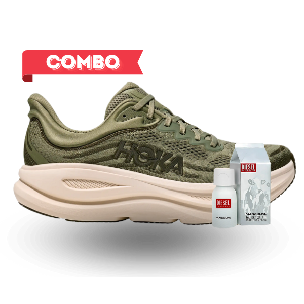 Combo Tenis Hoka Bondi 9 Hombre Y Colonia Plus Plus Diesel 75 ML