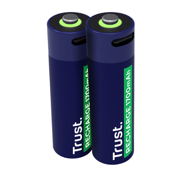 Trust pilas AA recargables en USB-C azul - 25584