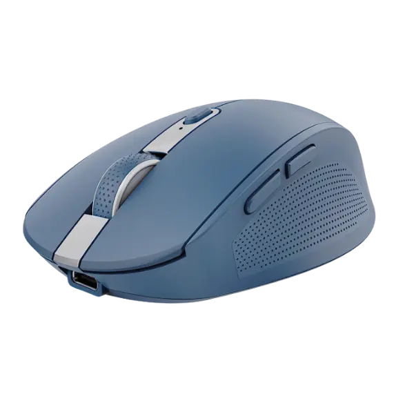 Trust mouse inalambrico recargable color azul silencioso - 24934
