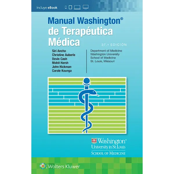 Libro Manual Washington De Terapéutica Médica 37.ª Edición.