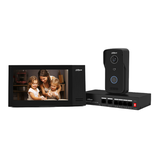 Dahua kit de video intercomunicador IP- DHI-KTP02/DHI-VTO2111D-P-S3/DHI-VTH2421FB-P-  1.0.01.15.12447-0005