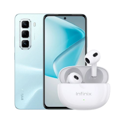 Combo Celular Infinix Hot 50 Pro LTE 256GB 16GB-RAM Azul + Audífonos Inalámbricos Infinix XBuds 3 Lite Blancos XE33