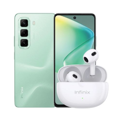 Combo Celular Infinix Hot 50 LTE 256GB 16GB-RAM Verde + Audífonos Inalámbricos Infinix XBuds 3 Lite Blancos XE33