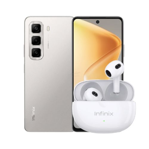 Combo Celular Infinix Hot 50 LTE 256GB 16GB-RAM Gris + Audífonos Inalámbricos Infinix XBuds 3 Lite Blancos XE33 