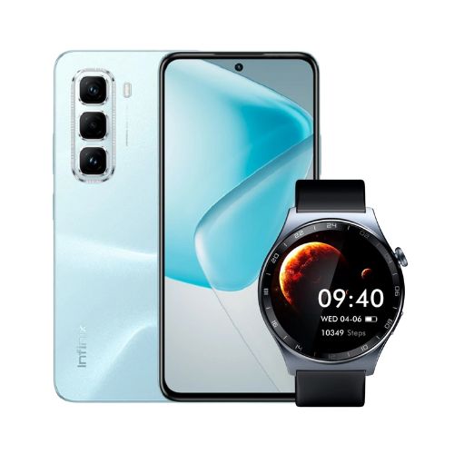 Combo Celular Infinix Hot 50 Pro LTE 256GB 16GB-RAM Azul + SmartWatch Infinix XWatch 3 WE 41mm
